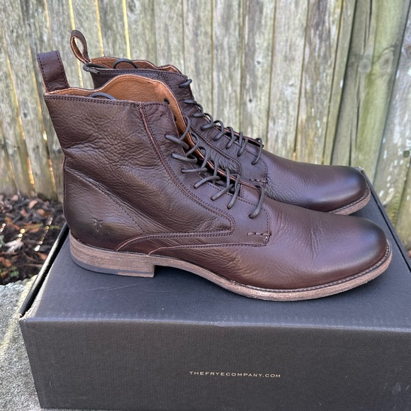 Frye Men’s Phillip Lace Up Work Boots (Dark Brown) - Size 11M (NWT) - Picture 8 of 15